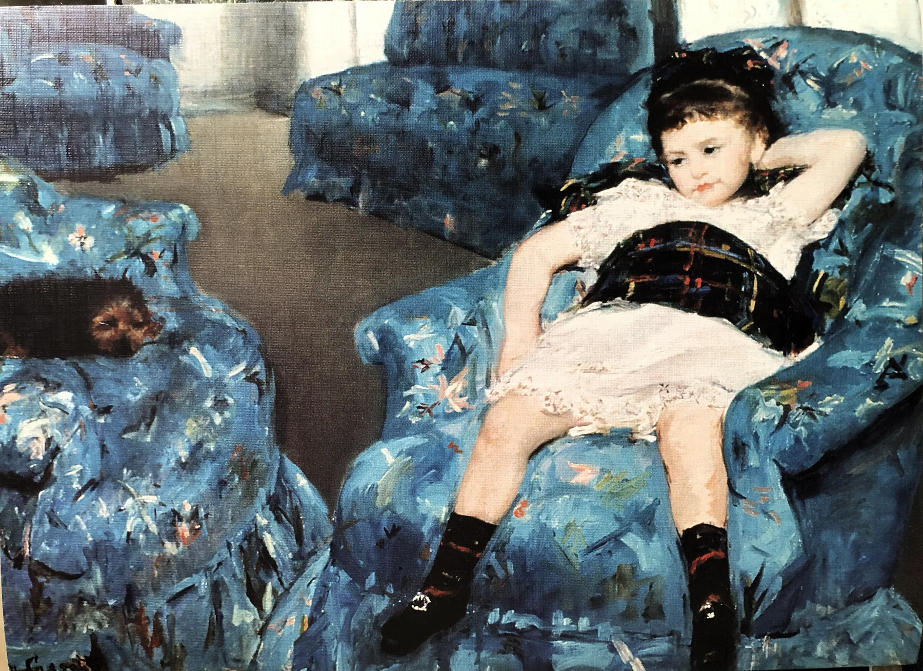LITTLE GIRL IN A BLUE ARMCHAIR