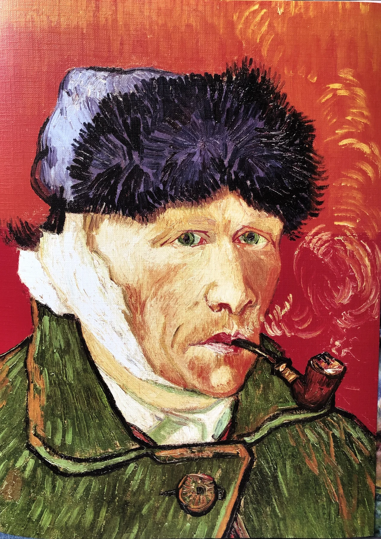 SELF-PORTRAIT WITH BANDAGED EAR AND PIPE